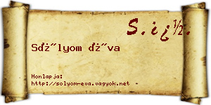 Sólyom Éva névjegykártya