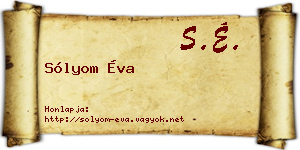 Sólyom Éva névjegykártya